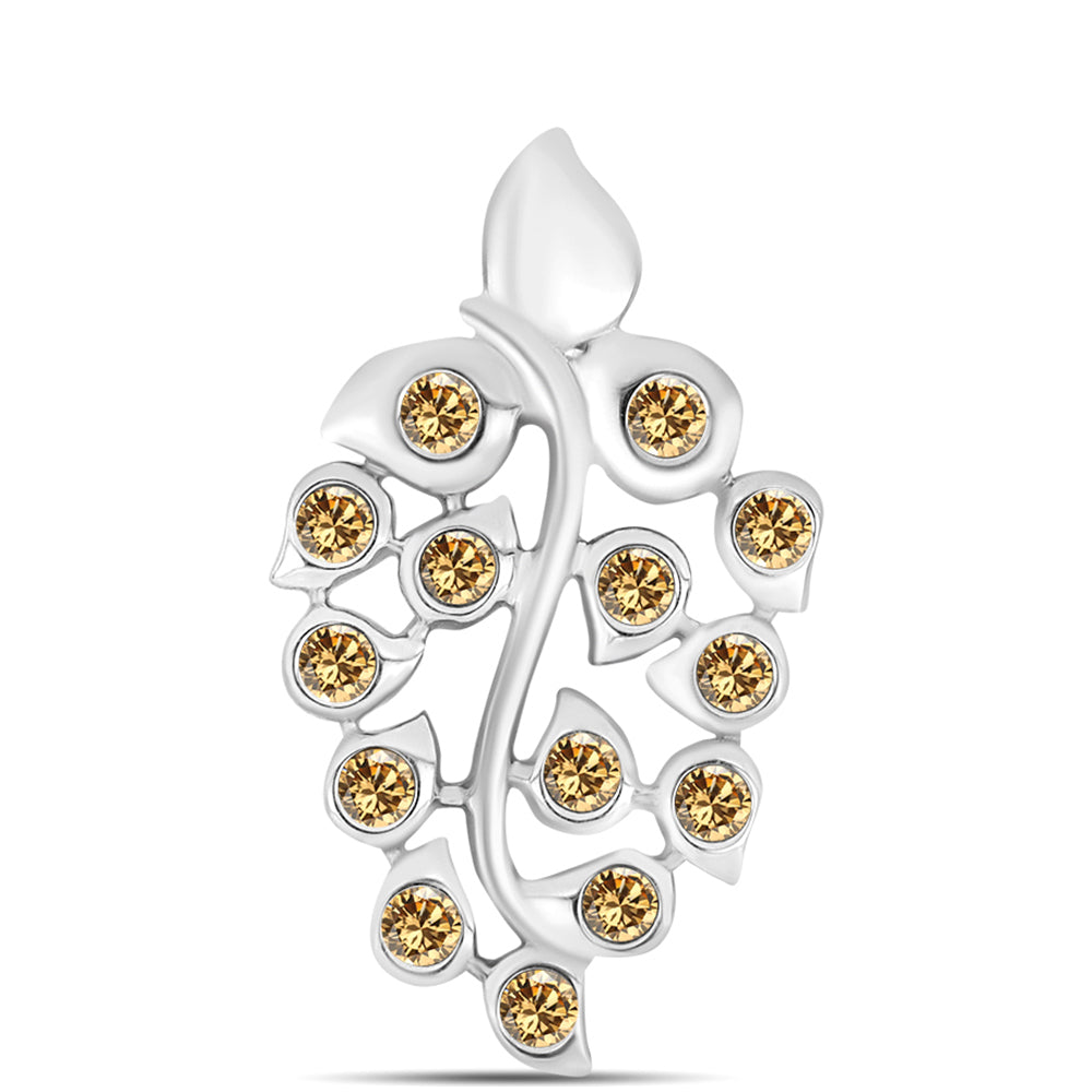 Stříbro 925/1000 - Přívěsek se Šampaňským Moissanitem - Karátové číslo: 0.35. přibližná hmotnost: 1.97 gramů