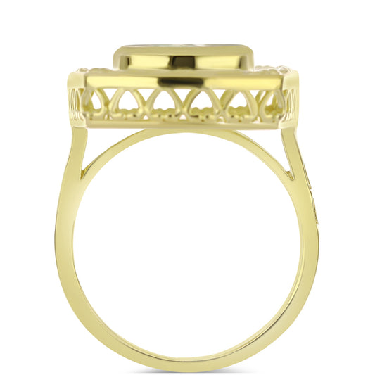 Pozlacené Stříbro 925/1000 - Prsten s Lasturou - Karátové číslo: 4.63. přibližná hmotnost: 7.21 gramů