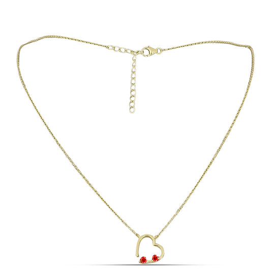 Pozlacené Stříbro 925/1000 - Náhrdelník s Etiopským Červeným Opálem z Lega Dembi - Karátové číslo: 0.13. přibližná hmotnost: 3.13 gramů