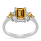Stříbro 925/1000 - Prsten se Šampaňským Moissanitem - Karátové číslo: 1.91. přibližná hmotnost: 2.64 gramů