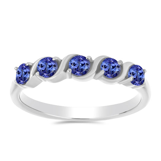 Stříbro 925/1000 - Prsten s AAA Tanzanitem - Karátové číslo: 0.57. přibližná hmotnost: 2.12 gramů