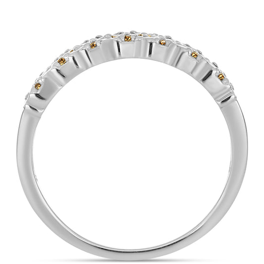 Stříbro 925/1000 - Prsten se Šampaňským Moissanitem - Karátové číslo: 0.54. přibližná hmotnost: 4.31 gramů