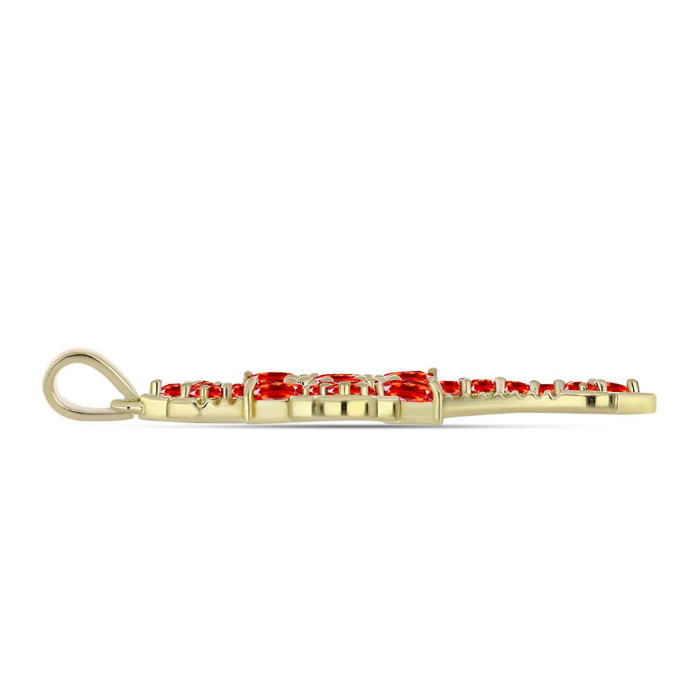 Pozlacené Stříbro 925/1000 - Přívěsek s Etiopským Červeným Opálem z Lega Dembi - Karátové číslo: 1.37. přibližná hmotnost: 3.04 gramů