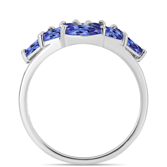 Stříbro 925/1000 - Prsten s AAA Tanzanitem - Karátové číslo: 2.28. přibližná hmotnost: 3.14 gramů