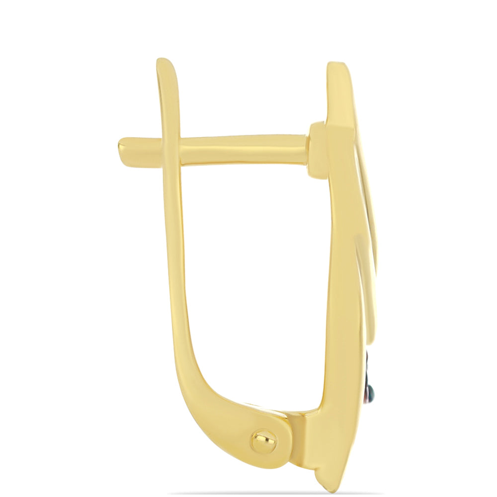 Pozlacené Stříbrné Náušnice s Modrým Diamantem