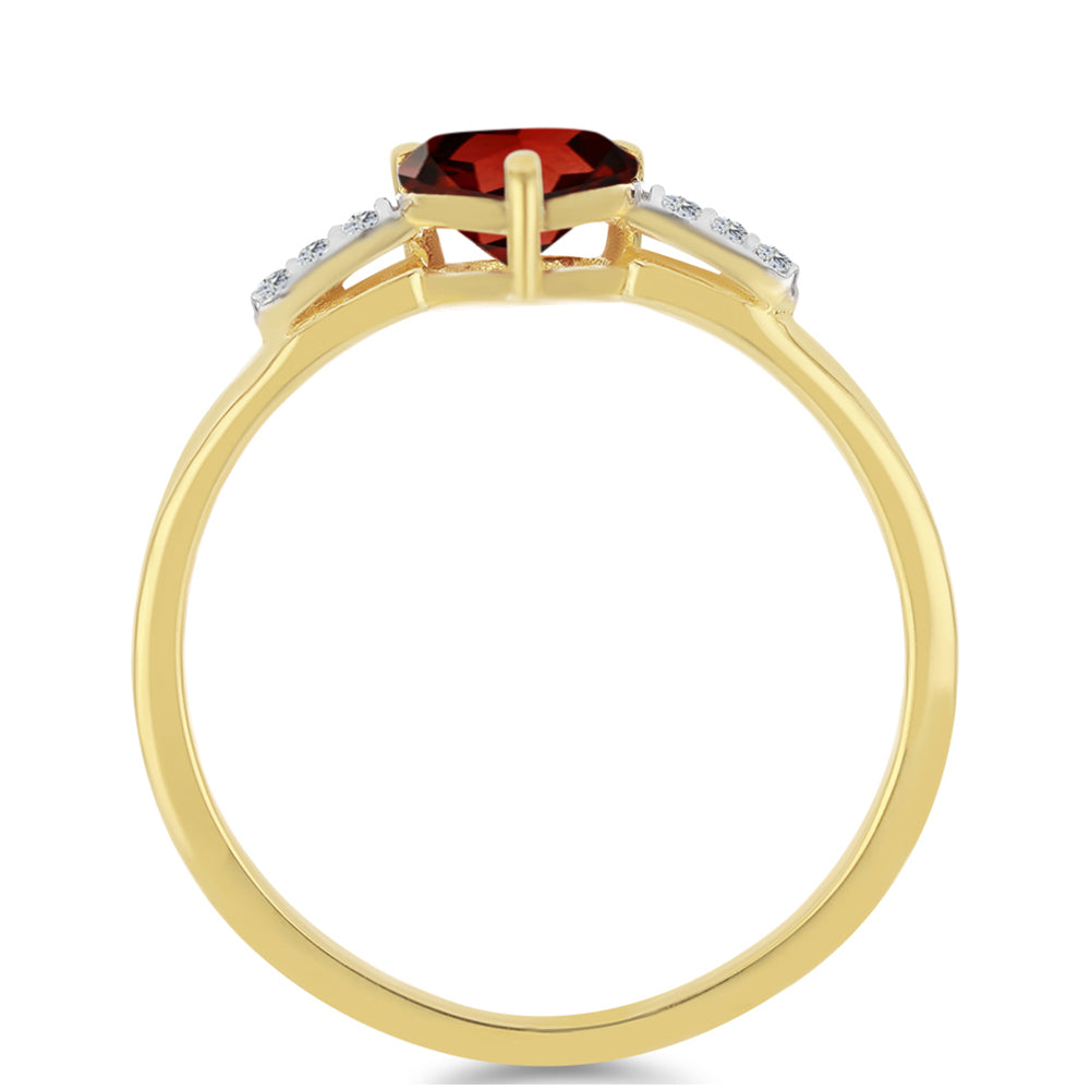 Pozlacený Stříbrný Prsten s Bartonským Granátem a Bílým Zirkonem 2 