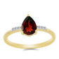 Pozlacený Stříbrný Prsten s Bartonským Granátem a Bílým Zirkonem