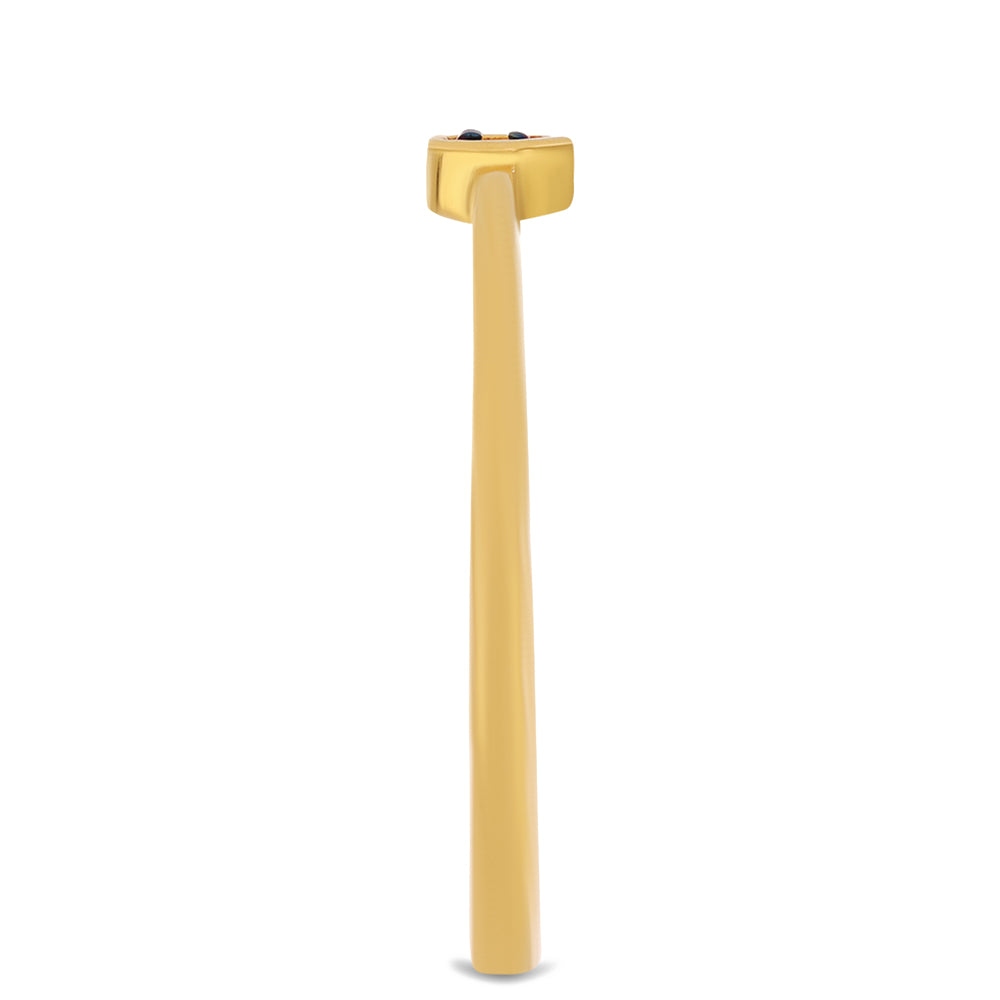 Pozlacený Stříbrný Prsten s Modrým Diamantem 4 