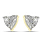 Pozlacené Stříbro 925/1000 - Náušnice s Bílým Diamantem - Karátové číslo: 0.02. přibližná hmotnost: 1.44 gramů