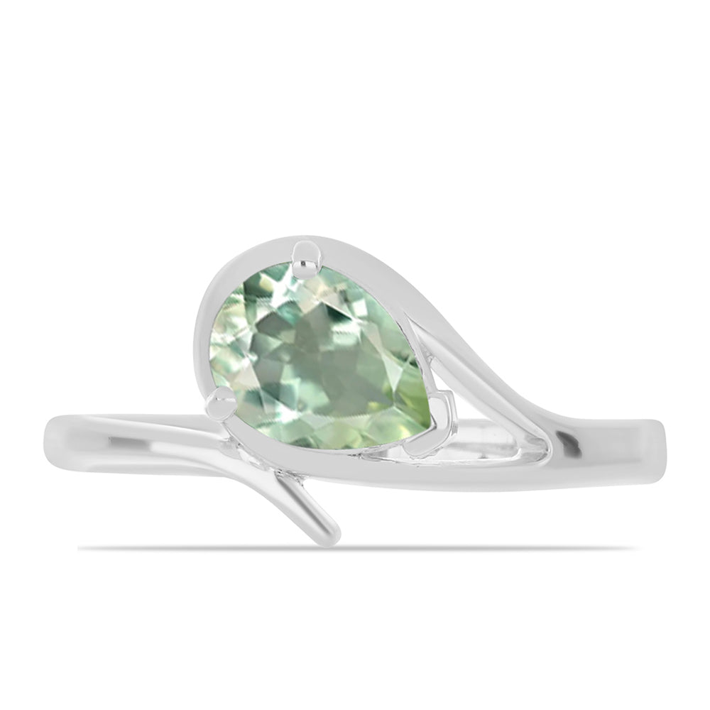 Stříbro 925/1000 - Prsten se Zeleným Ametystem - Karátové číslo: 1.01. přibližná hmotnost: 2.79 gramů 1 