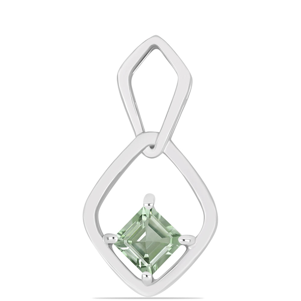Stříbro 925/1000 - Přívěsek se Zeleným Ametystem - Karátové číslo: 0.59. přibližná hmotnost: 1.94 gramů 1 