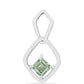 Stříbro 925/1000 - Přívěsek se Zeleným Ametystem - Karátové číslo: 0.59. přibližná hmotnost: 1.94 gramů