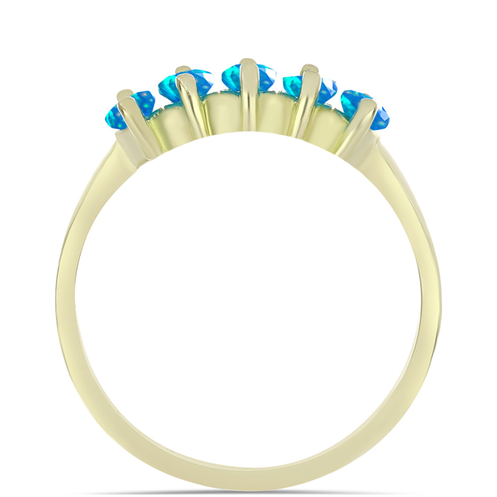 Pozlacené Stříbro 925/1000 - Prsten s Etiopským Nebeským Opálem - Karátové číslo: 0.71. přibližná hmotnost: 2.48 gramů 2 