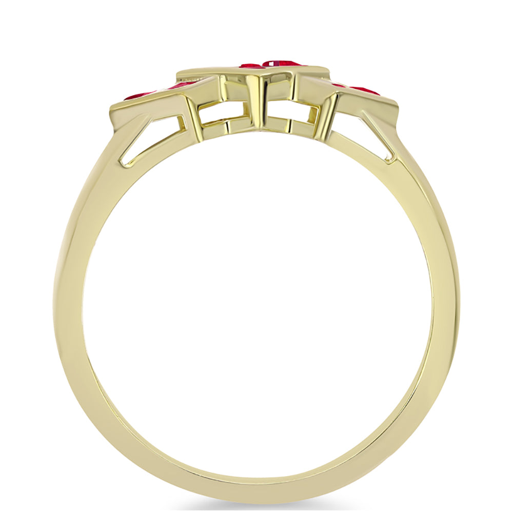 Pozlacené Stříbro 925/1000 - Prsten s Madagaskarským Rubínem - Karátové číslo: 0.84. přibližná hmotnost: 3.13 gramů 2 