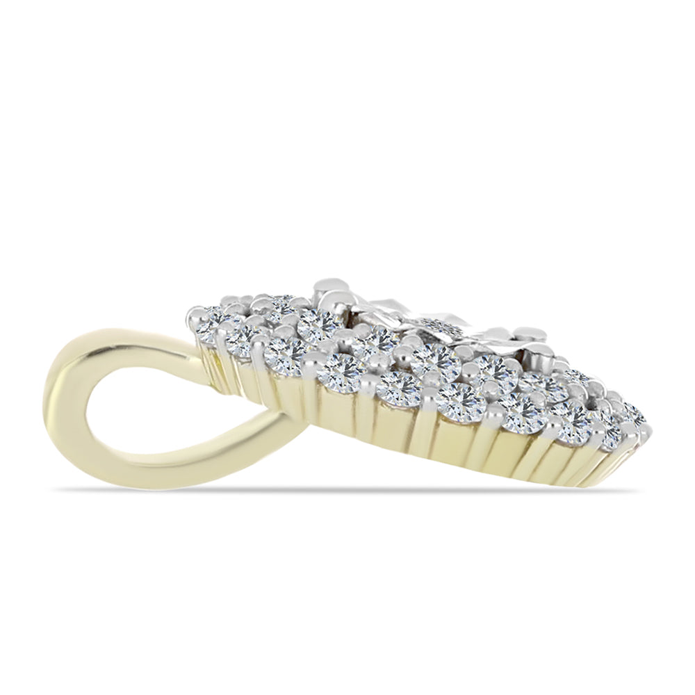 Pozlacené Stříbro 925/1000 - Přívěsek s Bílým Diamantem a Bílým Topazem - Karátové číslo: 0.41. přibližná hmotnost: 1.19 gramů 2 