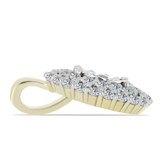 Pozlacené Stříbro 925/1000 - Přívěsek s Bílým Diamantem a Bílým Topazem - Karátové číslo: 0.41. přibližná hmotnost: 1.19 gramů