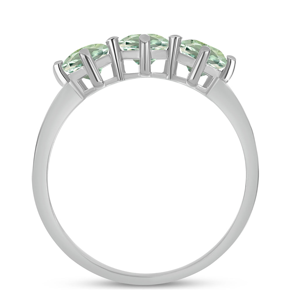 Stříbro 925/1000 - Prsten se Zeleným Ametystem - Karátové číslo: 1.6. přibližná hmotnost: 2.3 gramů