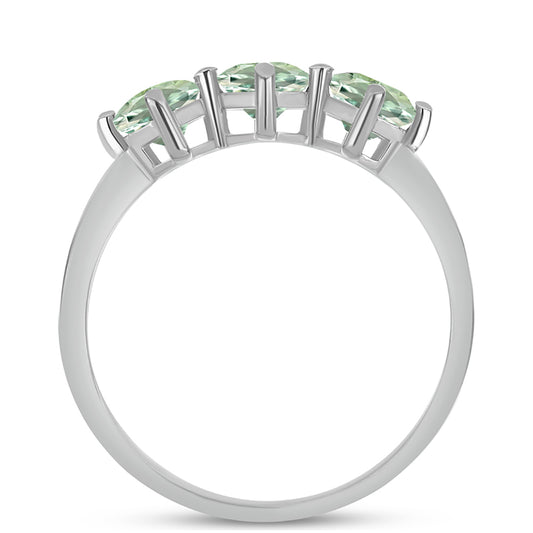 Stříbro 925/1000 - Prsten se Zeleným Ametystem - Karátové číslo: 1.6. přibližná hmotnost: 2.3 gramů