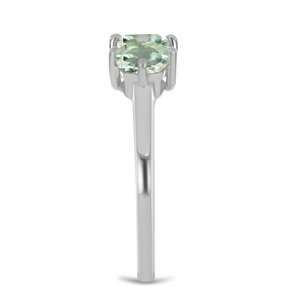 Stříbro 925/1000 - Prsten se Zeleným Ametystem - Karátové číslo: 1.6. přibližná hmotnost: 2.3 gramů 4 