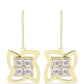 Pozlacené Stříbro 925/1000 - Náušnice s Bílým Diamantem - Karátové číslo: 0.06. přibližná hmotnost: 4.11 gramů