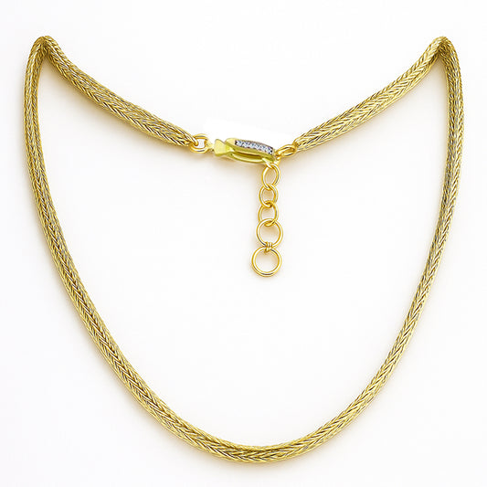 Pozlacené Stříbro 925/1000 - Řetízek  přibližná hmotnost: 13.14 gramů ( Náhrdelník )