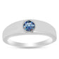 Stříbro 925/1000 - Prsten s S Oceánově Modrým Moissanitem - Karátové číslo: 0.32. přibližná hmotnost: 3.05 gramů