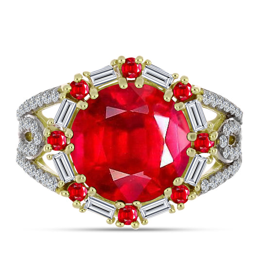 Pozlacené Stříbro 925/1000 - Prsten s Červeným Achátem a Bílým Zirkonem - Karátové číslo: 6.51. přibližná hmotnost: 6.34 gramů