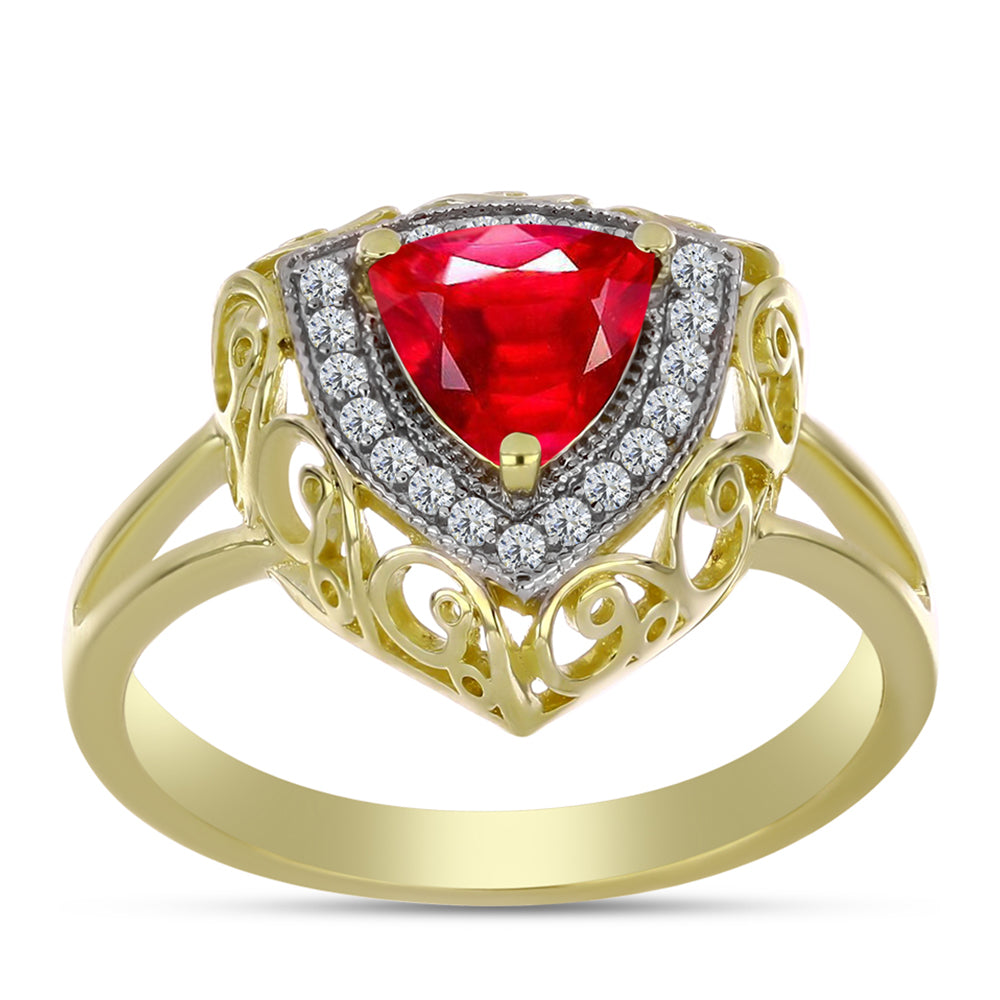 Pozlacené Stříbro 925/1000 - Prsten s Červeným Achátem a Bílým Topazem - Karátové číslo: 1.29. přibližná hmotnost: 4.22 gramů 3 