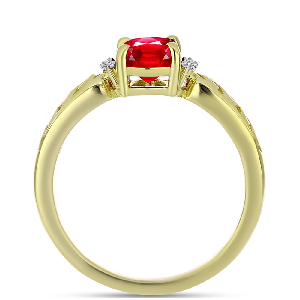 Pozlacené Stříbro 925/1000 - Prsten s Červeným Achátem a Bílým Topazem - Karátové číslo: 1.19. přibližná hmotnost: 2.94 gramů