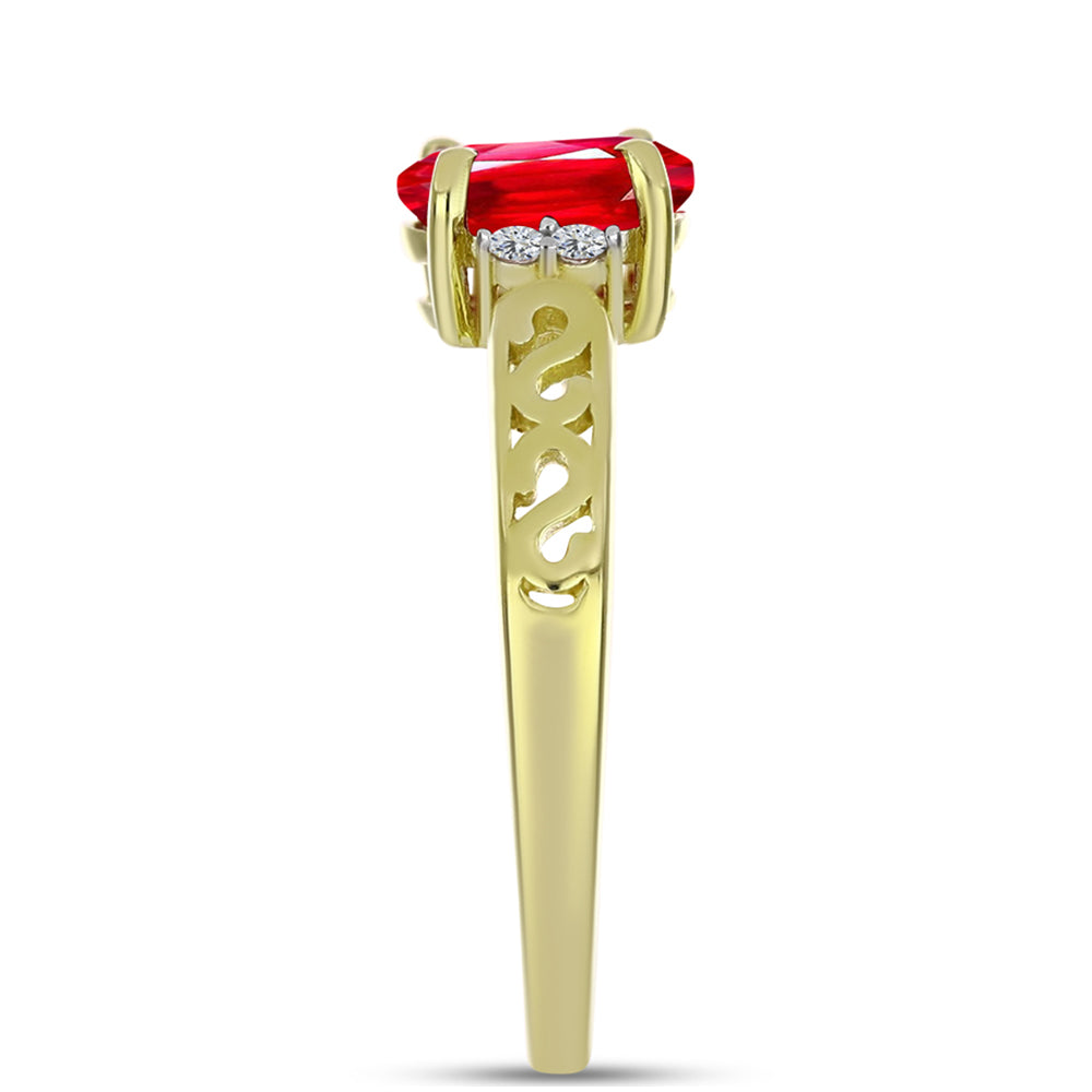 Pozlacené Stříbro 925/1000 - Prsten s Červeným Achátem a Bílým Topazem - Karátové číslo: 1.19. přibližná hmotnost: 2.94 gramů