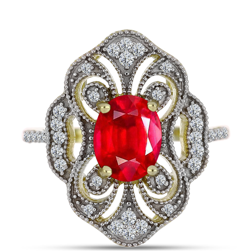 Pozlacené Stříbro 925/1000 - Prsten s Červeným Achátem a Bílým Topazem - Karátové číslo: 2.28. přibližná hmotnost: 4.91 gramů