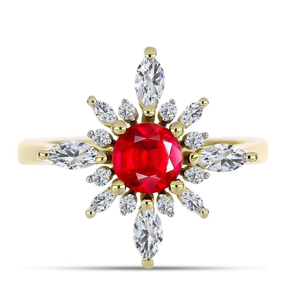 Pozlacené Stříbro 925/1000 - Prsten s Červeným Achátem a Bílým Topazem - Karátové číslo: 1.84. přibližná hmotnost: 3.3 gramů 1 