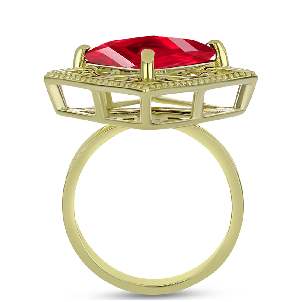 Pozlacené Stříbro 925/1000 - Prsten s Červeným Achátem - Karátové číslo: 4.84. přibližná hmotnost: 6.89 gramů 2 