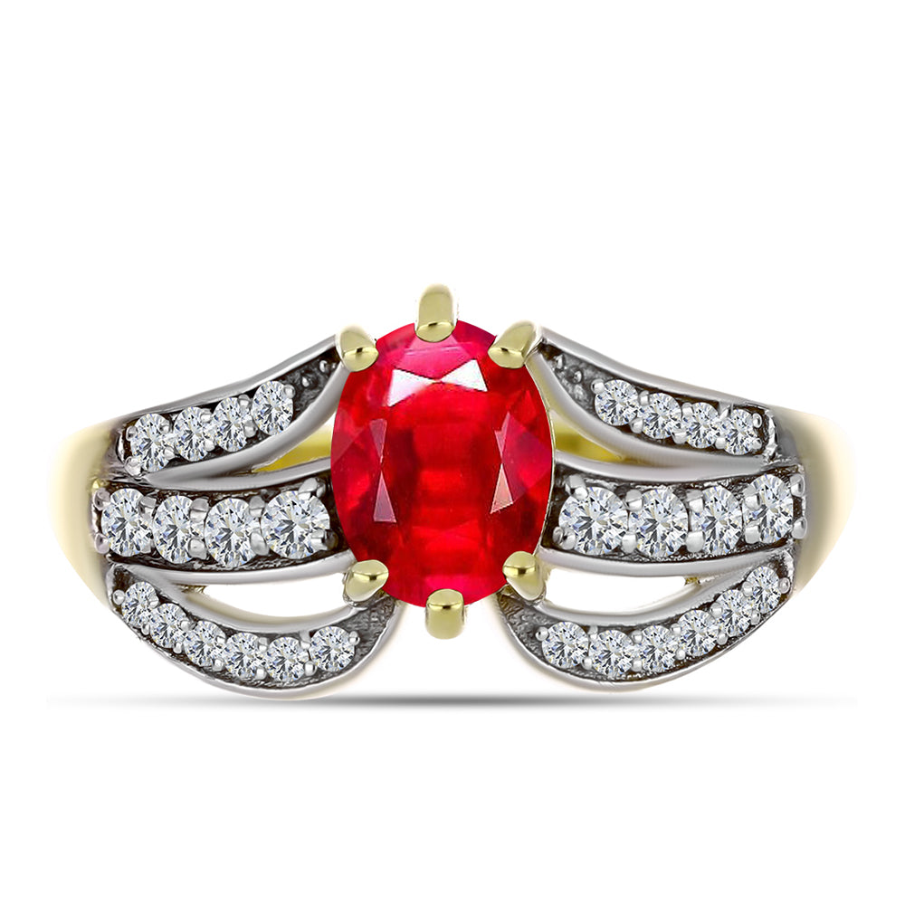 Pozlacené Stříbro 925/1000 - Prsten s Červeným Achátem a Bílým Topazem - Karátové číslo: 1.56. přibližná hmotnost: 3.34 gramů 1 