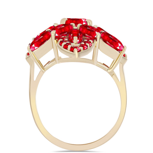 Pozlacené Stříbro 925/1000 - Prsten s Červeným Achátem - Karátové číslo: 4.97. přibližná hmotnost: 6.2 gramů