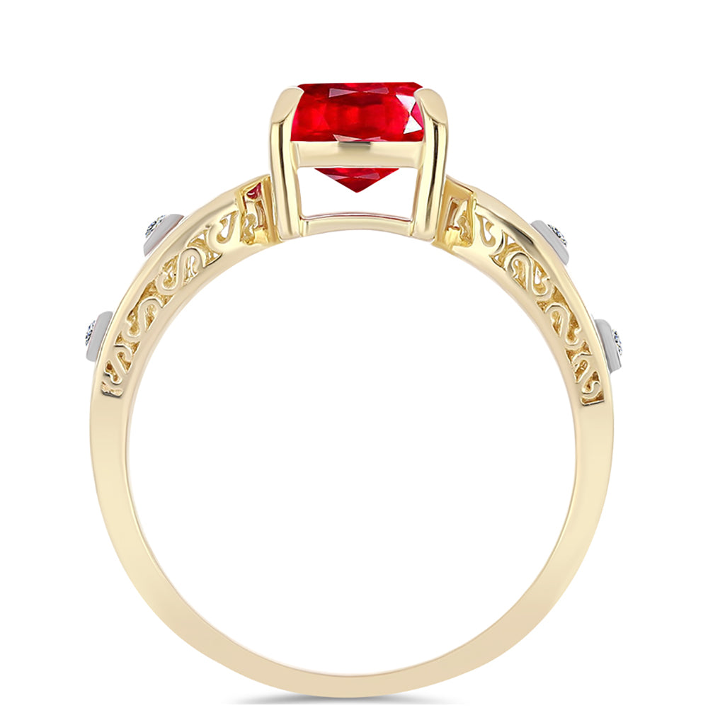 Pozlacené Stříbro 925/1000 - Prsten s Červeným Achátem a Bílým Topazem - Karátové číslo: 1.99. přibližná hmotnost: 3.41 gramů 2 