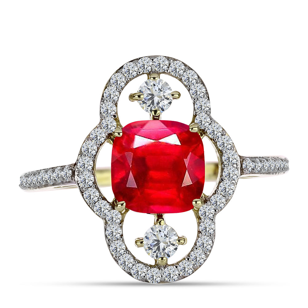 Pozlacené Stříbro 925/1000 - Prsten s Červeným Achátem a Bílým Topazem - Karátové číslo: 2.6. přibližná hmotnost: 3.54 gramů 1 