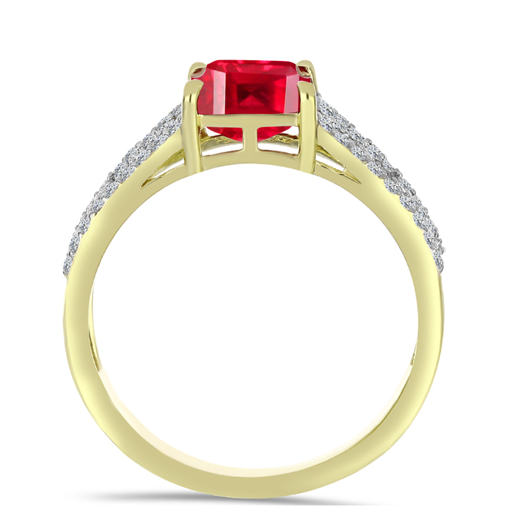 Pozlacené Stříbro 925/1000 - Prsten s Červeným Achátem a Bílým Topazem - Karátové číslo: 2.63. přibližná hmotnost: 4.07 gramů 2 