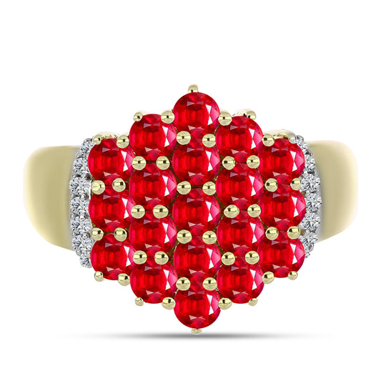 Pozlacené Stříbro 925/1000 - Prsten s Červeným Achátem a Bílým Topazem - Karátové číslo: 2.04. přibližná hmotnost: 4.86 gramů