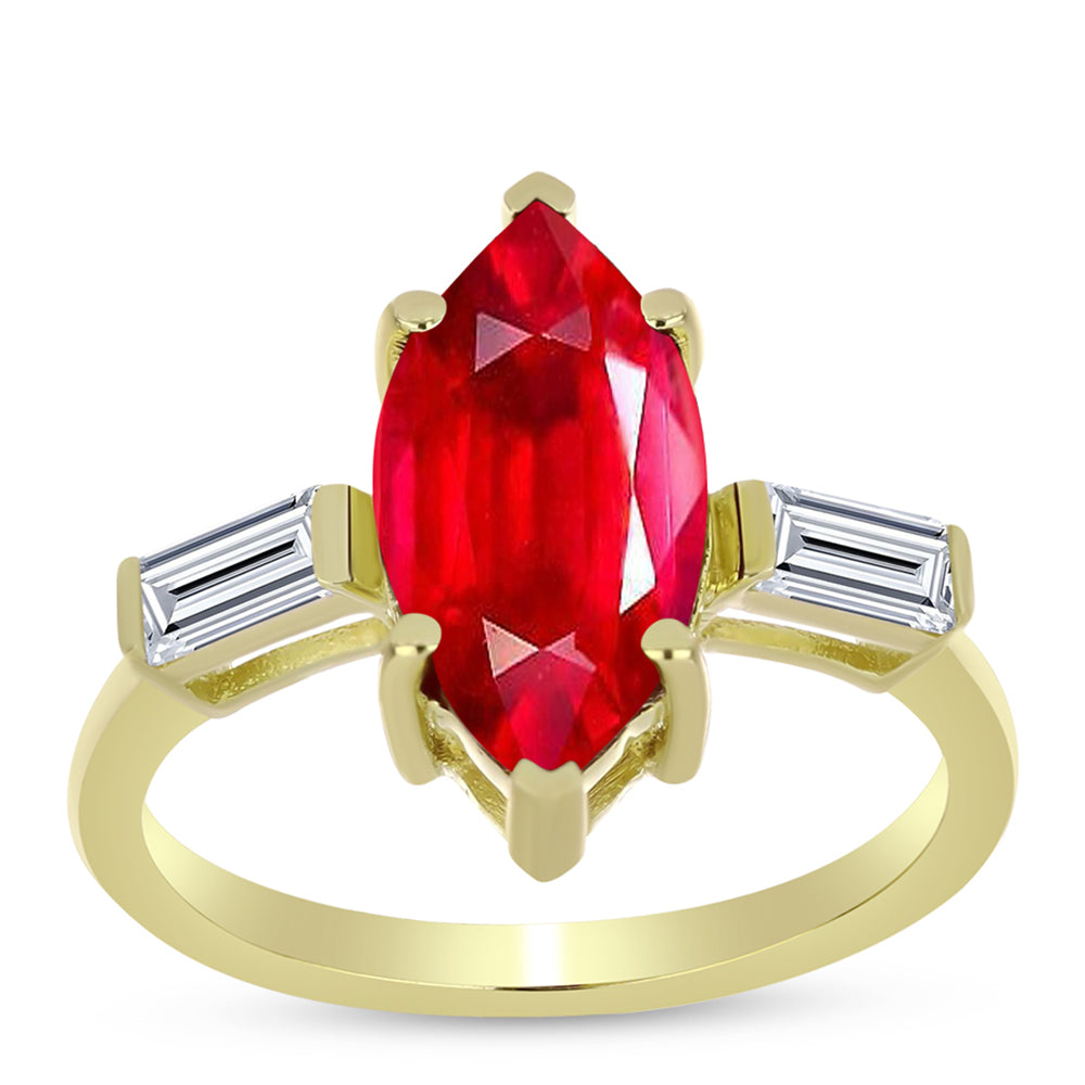 Pozlacené Stříbro 925/1000 - Prsten s Červeným Achátem a Bílým Topazem - Karátové číslo: 3.08. přibližná hmotnost: 2.87 gramů