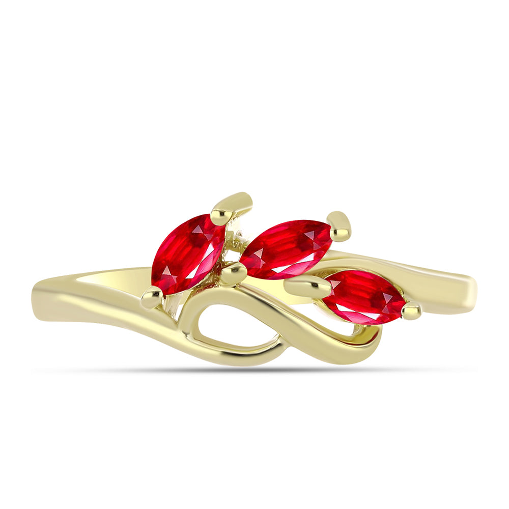 Pozlacené Stříbro 925/1000 - Prsten s Červeným Achátem - Karátové číslo: 0.42. přibližná hmotnost: 2.45 gramů 1 