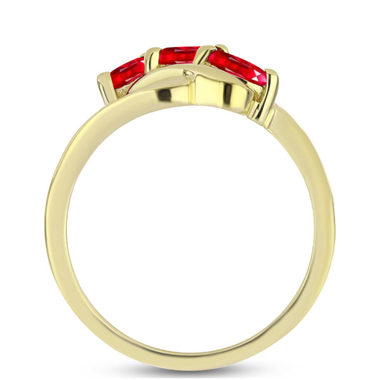 Pozlacené Stříbro 925/1000 - Prsten s Červeným Achátem - Karátové číslo: 0.42. přibližná hmotnost: 2.45 gramů