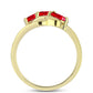 Pozlacené Stříbro 925/1000 - Prsten s Červeným Achátem - Karátové číslo: 0.42. přibližná hmotnost: 2.45 gramů