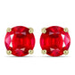 Pozlacené Stříbro 925/1000 - Náušnice s Červeným Achátem - Karátové číslo: 2.35. přibližná hmotnost: 1.55 gramů
