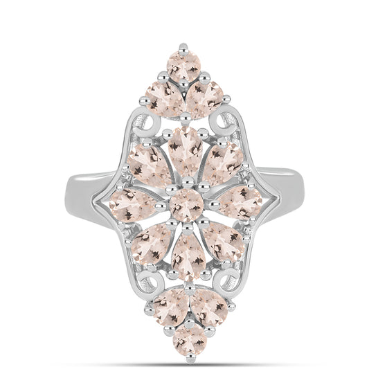 Stříbro 925/1000 - Prsten s Morganitem z Gozarehu - Karátové číslo: 2.29. přibližná hmotnost: 5.26 gramů