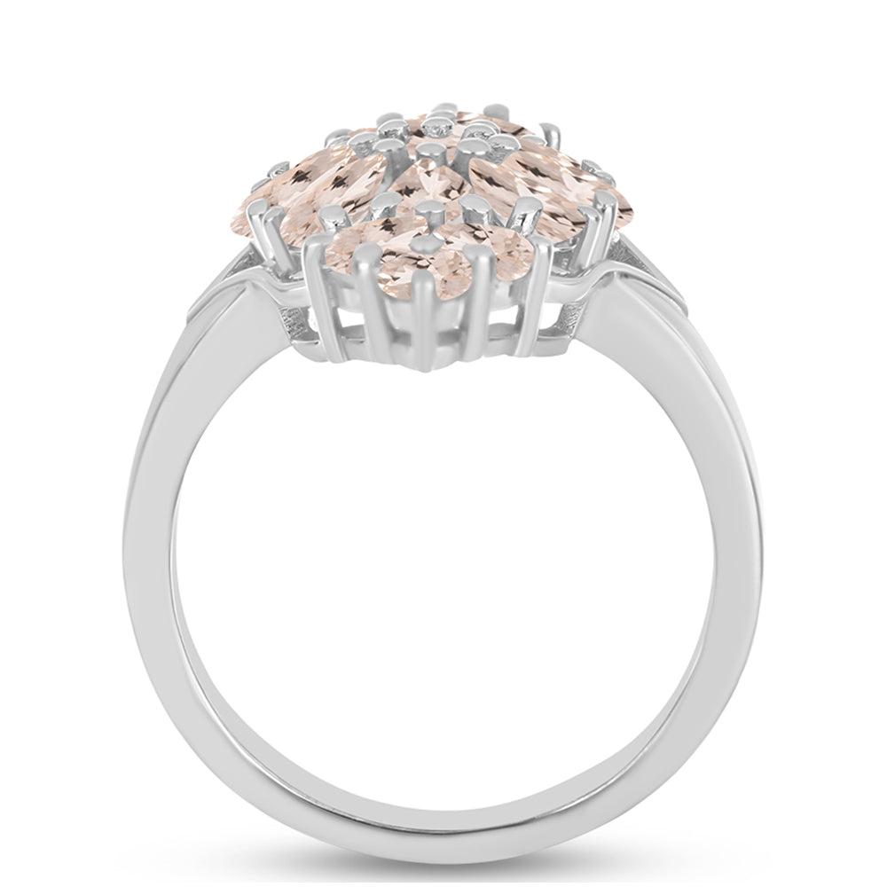 Stříbro 925/1000 - Prsten s Morganitem z Gozarehu - Karátové číslo: 2.29. přibližná hmotnost: 5.26 gramů 2 