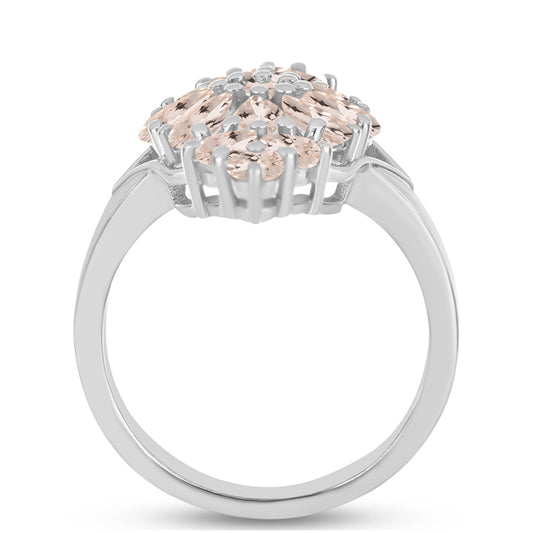 Stříbro 925/1000 - Prsten s Morganitem z Gozarehu - Karátové číslo: 2.29. přibližná hmotnost: 5.26 gramů