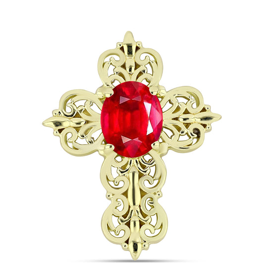 Pozlacené Stříbro 925/1000 - Přívěsek s Červeným Achátem - Karátové číslo: 2.26. přibližná hmotnost: 5.63 gramů