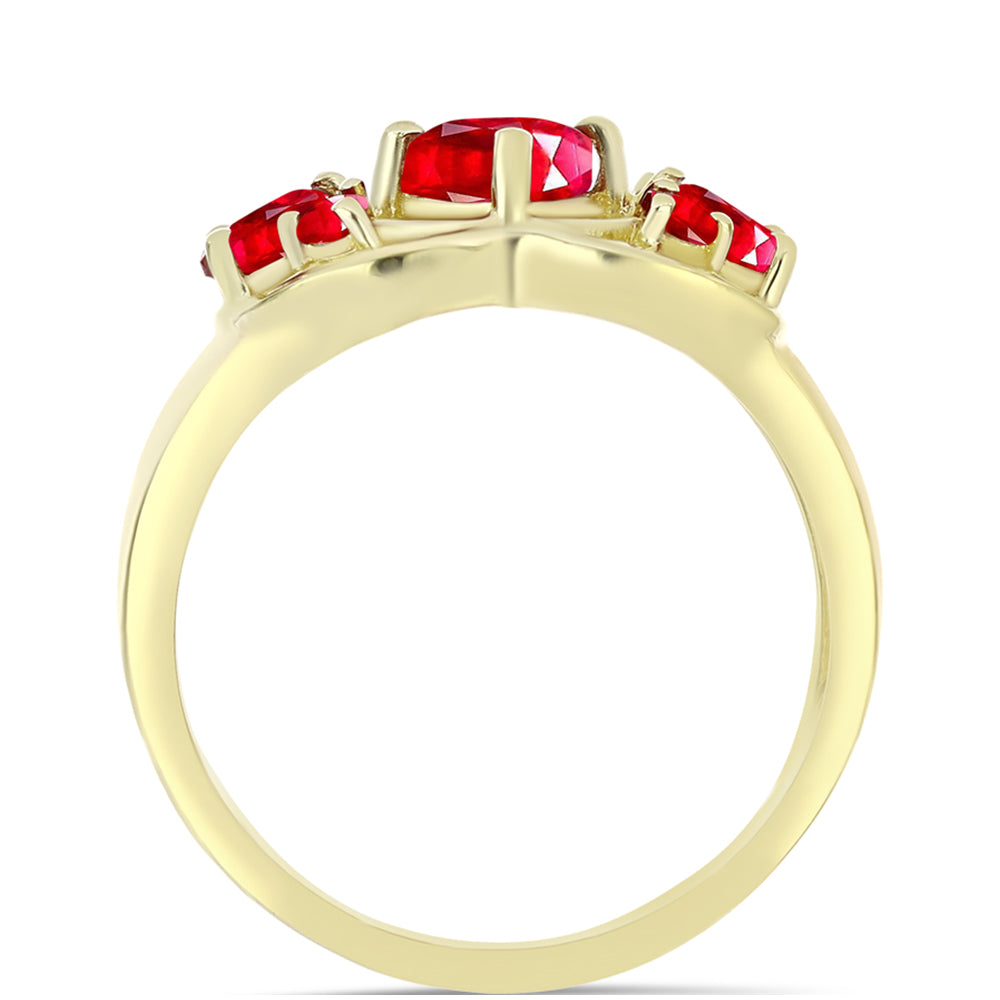 Pozlacené Stříbro 925/1000 - Prsten s Červeným Achátem - Karátové číslo: 1.15. přibližná hmotnost: 3.14 gramů