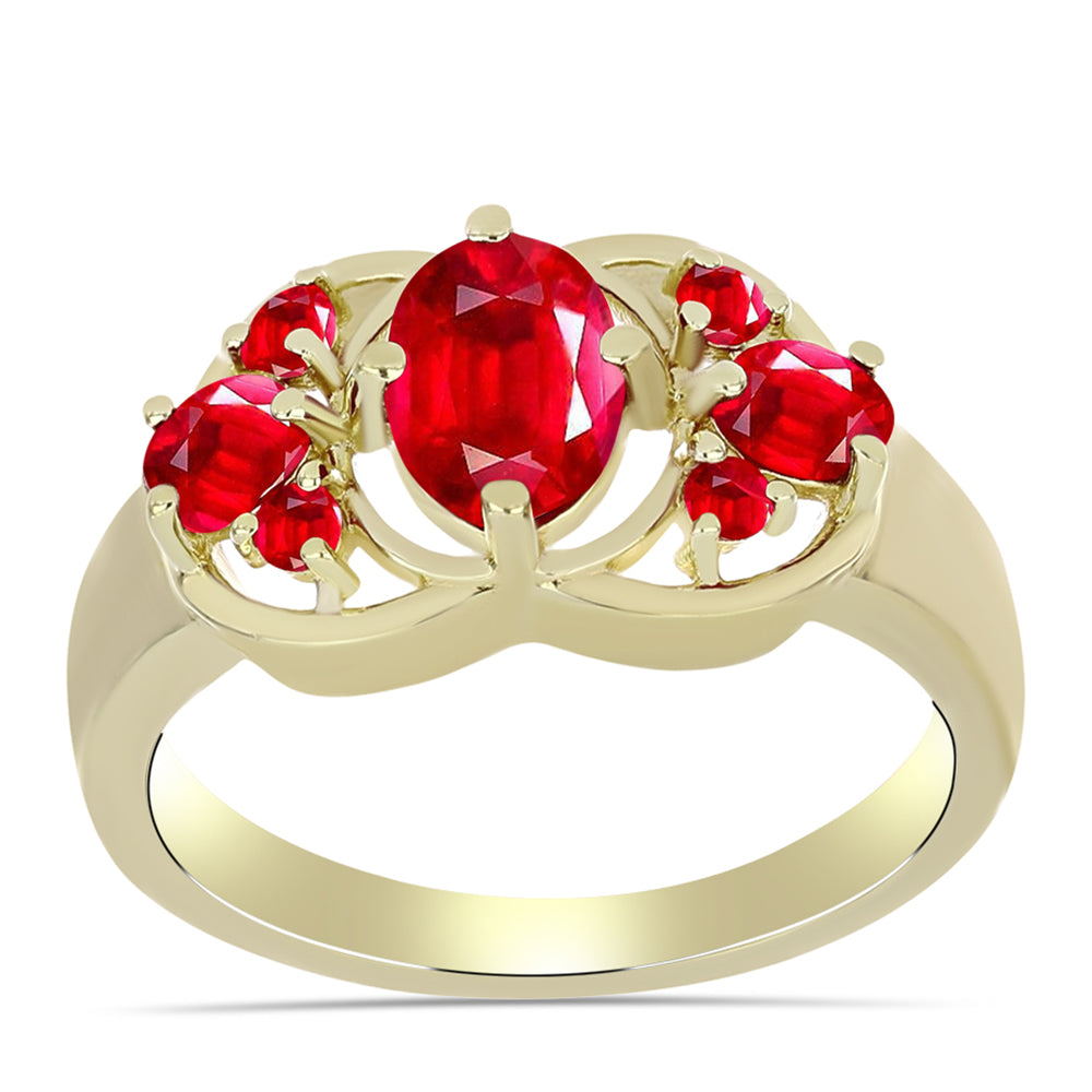 Pozlacené Stříbro 925/1000 - Prsten s Červeným Achátem - Karátové číslo: 1.15. přibližná hmotnost: 3.14 gramů